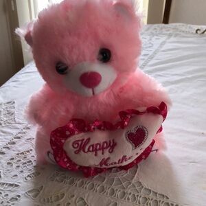 Pink stuffed teddy bear
